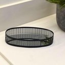 Ver imagem 2 de Bandeja Espelhada Oval em Metal Berlin 26x13cm Lyor Preto Fosco