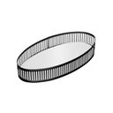 Ver imagem 1 de Bandeja Espelhada Oval em Metal Berlin 26x13cm Lyor Preto Fosco
