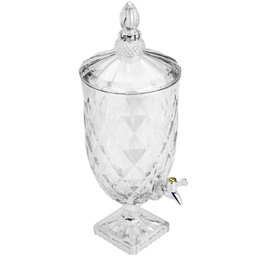 4 Suqueiras Cristal 5l com Pé Diamond Lyor Torneira Bar Restaurante Incolor - 7