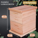Ver imagem 3 de Caixa Abelha Padrão Langstroth Eucalipto 2 Melgueiras Kit Arame e Ilhos -