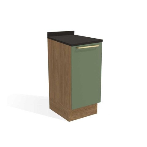 Módulo Cozinha Kappesberg Botanic Balcão Botanic M621 1 Porta C/tampo 40cm Nogueira/oliva/preto -