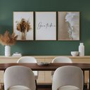 Ver imagem 4 de Kit 3 Quadros Boho Bege Mar Gratidão Moldura Castanho