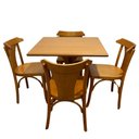 Ver imagem 7 de Mesa X 80x80 com 4 Cadeiras Italia de Madeira Tauari Mel