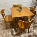 Ver imagem 3 de Mesa X 80x80 com 4 Cadeiras Italia de Madeira Tauari Mel