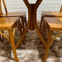 Ver imagem 4 de Mesa X 80x80 com 4 Cadeiras Italia de Madeira Tauari Mel