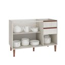 Ver imagem 2 de Balcão Pia para Cozinha New 120 X 84 Cm 3 Portas 2 Gavetas Mdp Legno Nogueira - Clicklar