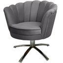 Ver imagem 3 de Kit Duas Poltronas Giratórias Pétala em Sued Premium Cinza Sua Casa Decorações