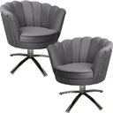 Ver imagem 1 de Kit Duas Poltronas Giratórias Pétala em Sued Premium Cinza Sua Casa Decorações