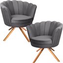 Ver imagem 2 de Kit Duas Poltronas Giratórias Pétala em Sued Premium Cinza Sua Casa Decorações