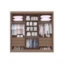 Ver imagem 2 de Guarda Roupa Cristal Casal 3 Portas Ripado sem Pés 6 Gavetas D' Doro Castanho/Off White/Ripado