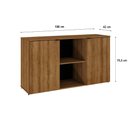 Ver imagem 6 de Armário Baixo com 02 Portas e Nicho 75x135x42cm Wlab135 Preto Lâmina Mel