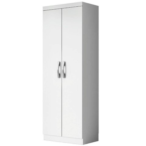 Armário Multiuso Organizador Lavanderia 2 Portas 3 Prateleiras 1,70m New Aramóveis Branco