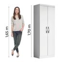 Ver imagem 2 de Armário Multiuso Organizador Lavanderia 2 Portas 3 Prateleiras 1,70m New Aramóveis Branco