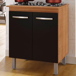 Balcao para Cooktop 5 Bocas Jade Savana Preto Mobbs - 3