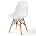 Ver imagem 1 de Cadeira de Jantar Charles Eames Eiffel Estrutura em Madeira Plástico PP Branco Sallar Home