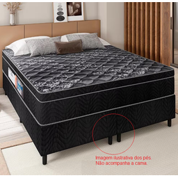 Kit 7 Pés Cama Box ou Baú Casal Ortobom 13cm Tubo Preto Forte - 3