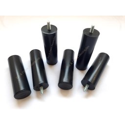 Kit 7 Pés Cama Box ou Baú Casal Ortobom 13cm Tubo Preto Forte - 5