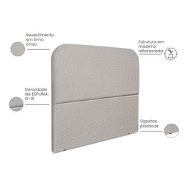 Cabeceira Estofada Cama Box Casal Alana 140cm Linho:cinza Claro - 4