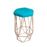 Banqueta Aramada Azul Turquesa Base Ferro Rose Gold Web Shop - 1