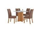 Ver imagem 1 de Conjunto Sala de Jantar Mesa Celebrare 90 Tampo Vidro Off White com 4 Cadeiras Apogeu - Lopas Amendo