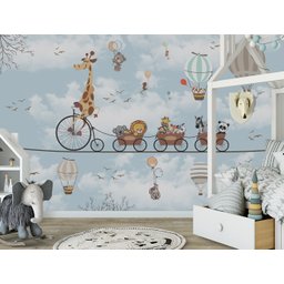 Papel De Parede Safari Animais Infantil Quarto De Bebê PP01E M² - 2
