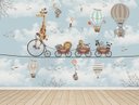 Ver imagem 1 de Papel De Parede Safari Animais Infantil Quarto De Bebê PP01E M²