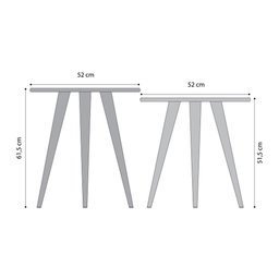 Mesa Lateral e Apoio Pés Palito Dullar - Off White/freijó - 3