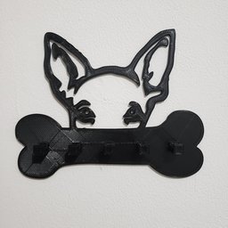 Porta Coleira e Porta Chaves de Parede - Cachorro Bulldog - 3