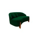 Ver imagem 4 de Namoradeira Sofá Feijão Moscou 130cm Orgânica Bouclé Verde