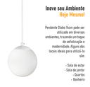 Ver imagem 6 de Pendente Branco C/ Globo de Vidro Branco de 14cm + Led 2w