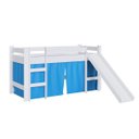 Ver imagem 1 de Cama Elevada com Escorregador e Cortina Azul 202X210cm Branco