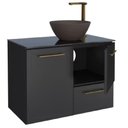 Ver imagem 2 de Armário Banheiro 80cm Jambo Preto - P102854 - COZIMAX Armario Banheiro 80cm Jambo Preto - P102854 -
