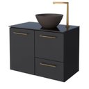 Ver imagem 1 de Armário Banheiro 80cm Jambo Preto - P102854 - COZIMAX Armario Banheiro 80cm Jambo Preto - P102854 -