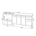 Ver imagem 3 de Armário Gabinete Camila 138 Cm com Tampo Tampão e Balcão Evelyn para Cooktop 5 Bocas Branco e Preto