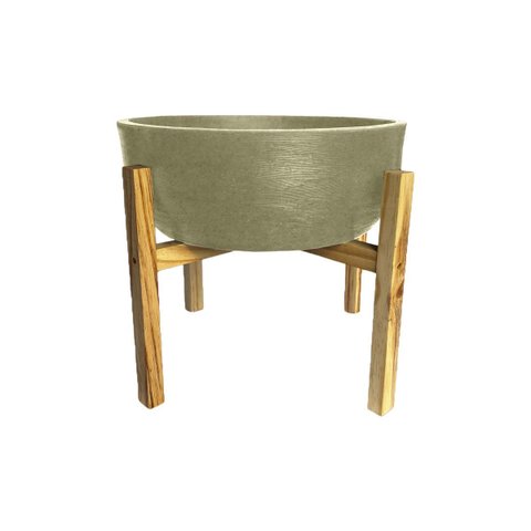 Vaso de Plantar Suculentas Cachepot + Suporte Tripe Madeira Pinus 35cm