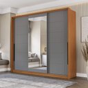 Ver imagem 1 de Guarda Roupa Casal 220cm 3 Portas de Correr com Espelho 240856 Lisboa Politorno Móveis