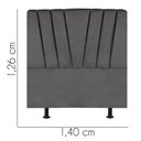 Ver imagem 3 de Cabeceira Estofada Bélgica 140cm Casal para Cama Box Quarto Suede Cinza Escuro Grafite Gat Magazine