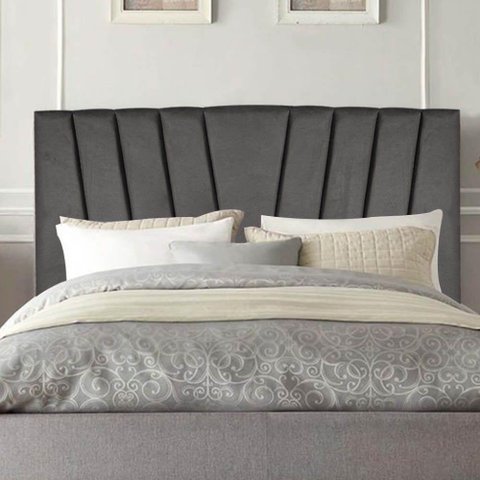 Cabeceira Estofada Bélgica 140cm Casal para Cama Box Quarto Suede Cinza Escuro Grafite Gat Magazine
