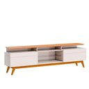 Ver imagem 2 de Rack com Prateleira em Vidro Temperado para Sala até 60 Polegadas Off White Nature Margot Shop Jm