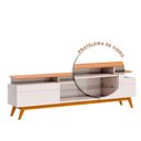 Ver imagem 3 de Rack com Prateleira em Vidro Temperado para Sala até 60 Polegadas Off White Nature Margot Shop Jm