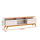 Ver imagem 4 de Rack com Prateleira em Vidro Temperado para Sala até 60 Polegadas Off White Nature Margot Shop Jm
