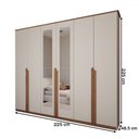 Ver imagem 5 de Guarda-roupa Casal Calábria Slim 6 Portas 6 Gavetas Espelho Nature/off White - Panorama Móveis