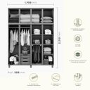Ver imagem 3 de Guarda-roupa 8 Portas 3 Gavetas Grécia Imbuia Madeira Pinus - Cavazotto