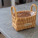 Ver imagem 3 de Cesto Decorativo de Vime Flowers Retangular Marrom Claro com Alças 27 x 27 x 20 cm para Plantas