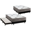 Ver imagem 1 de Cama Box C/ Auxiliar Casal: Colchão Inovaflex Ensacadas Essential+base Crc Corano Black (138x188)