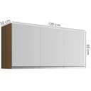 Ver imagem 3 de Armario Aereo 3 Portas 120cm Andreia Amendoa Branco Reajl Moveis