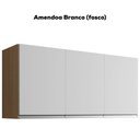 Ver imagem 4 de Armario Aereo 3 Portas 120cm Andreia Amendoa Branco Reajl Moveis