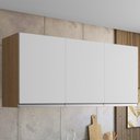 Ver imagem 2 de Armario Aereo 3 Portas 120cm Andreia Amendoa Branco Reajl Moveis