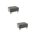 Ver imagem 1 de Kit 2 Puff Decorativo Piva Suede Cinza