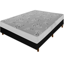 Ver imagem 2 de Cama Box Preta + Colchão Viúva Andes Liso Branco Espuma D20 128x188x49cm